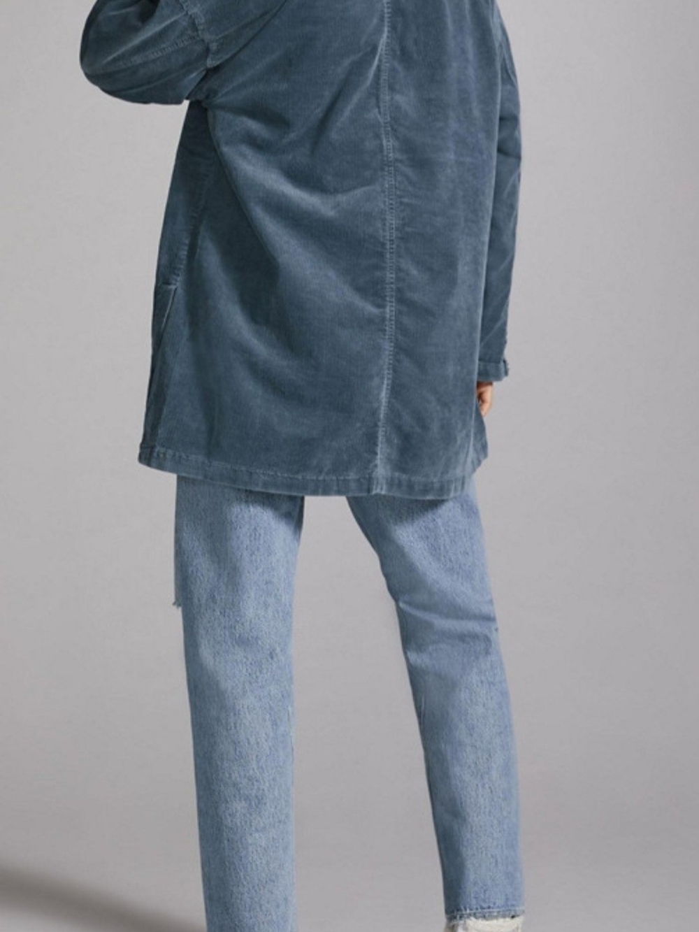 Pilcro Dusty Blue Corduroy Oversized Blazer - Picture 2 of 4